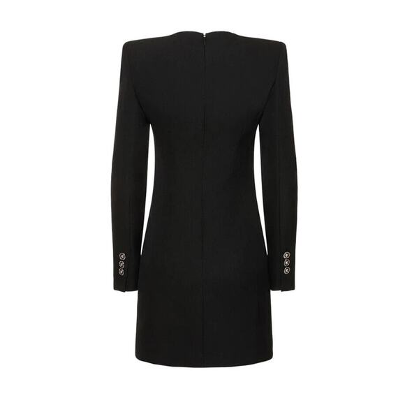 Versace Hourglass Grain De Poudre Suit Mini Dress Black Wool 38/ 2 NWT $3025 - Picture 5 of 14